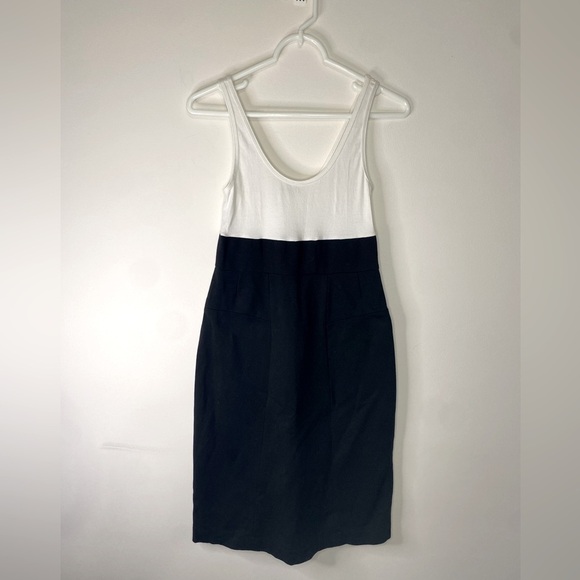 Theory Black and White Tank Dress With Pencil Skirt Size 8 Classic Work - Picture 1 of 12